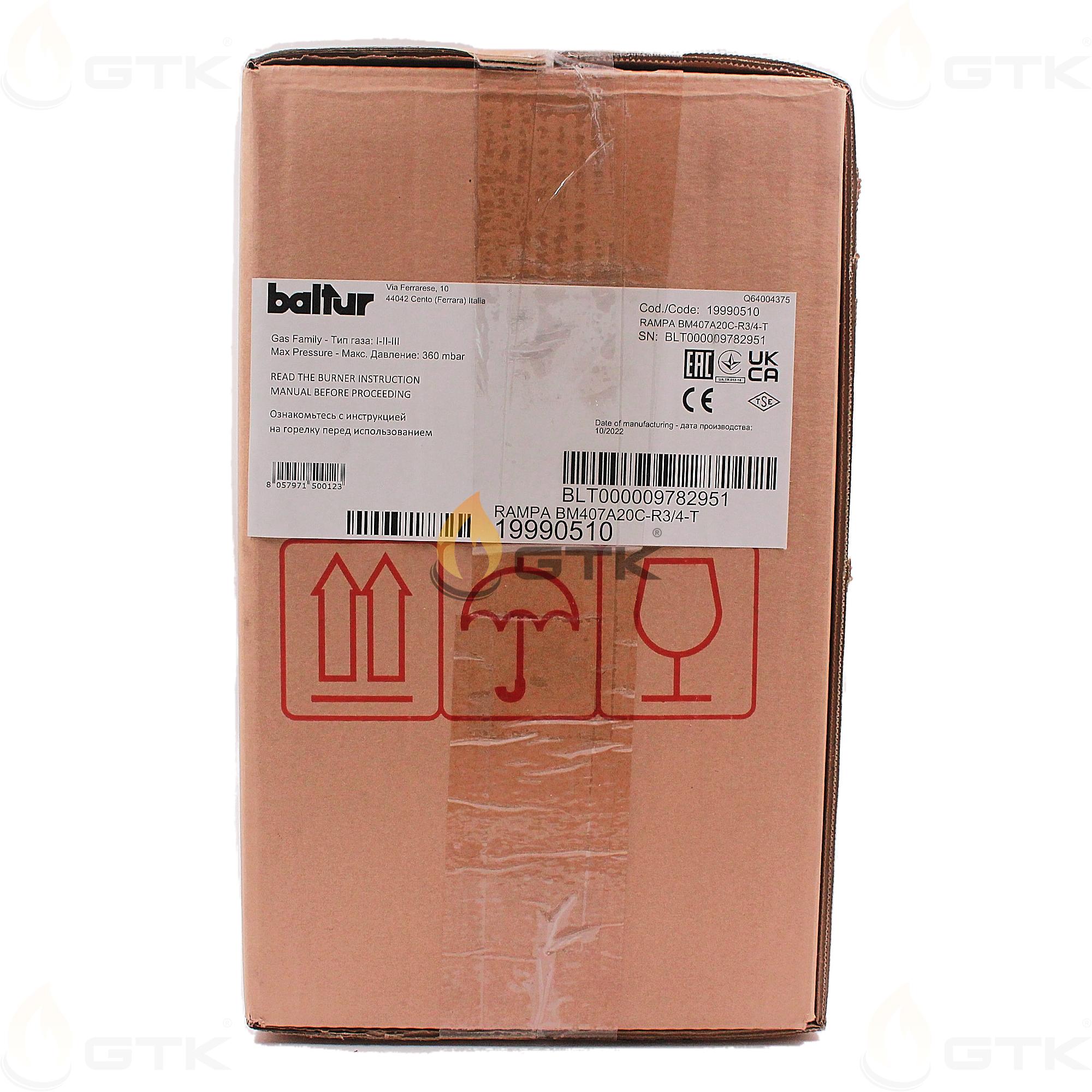 Газовая рампа Baltur BM407 A20C R3/4-T, арт: 19990510