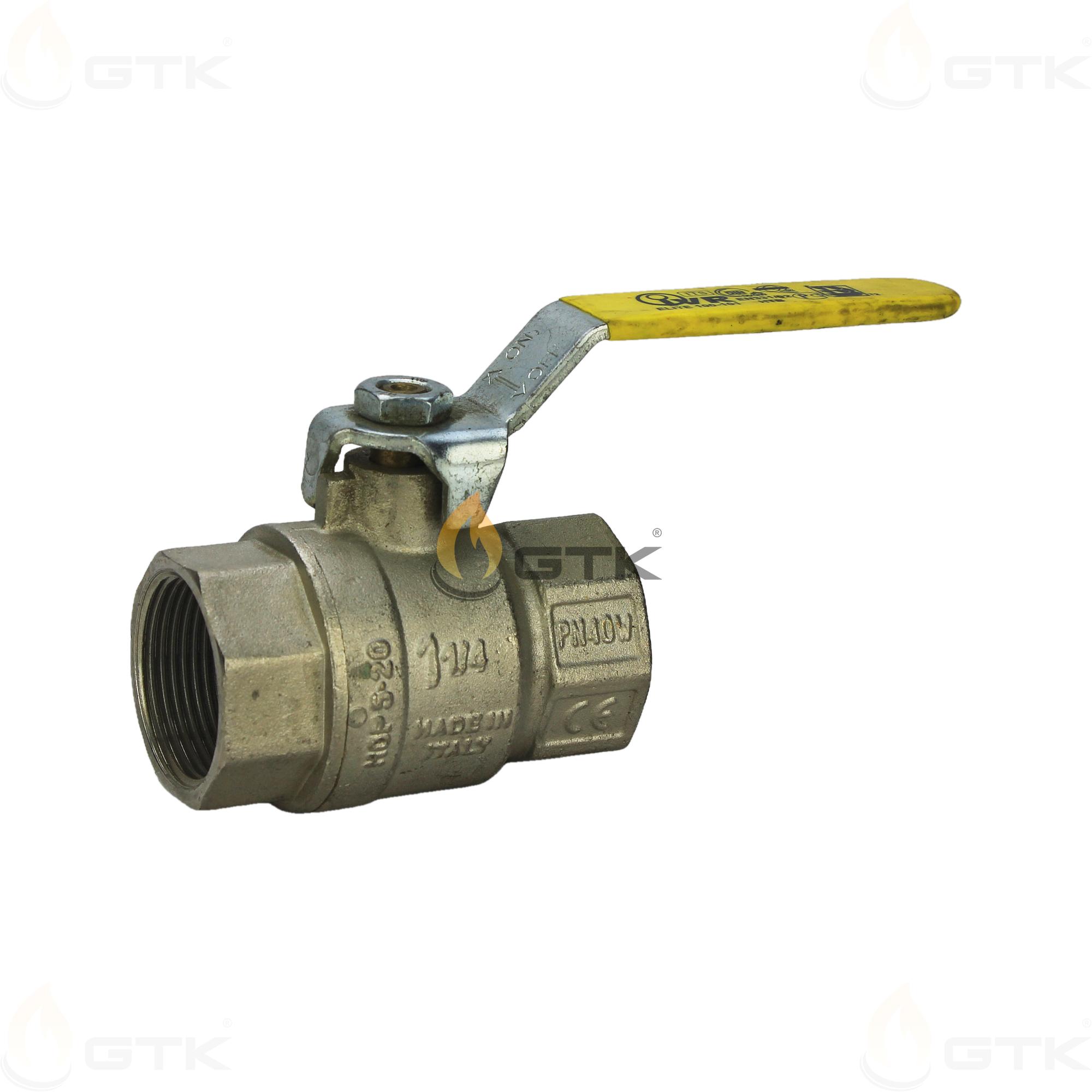 Шаровой латунный кран для газа полнопроходной IVR DN32 PN40