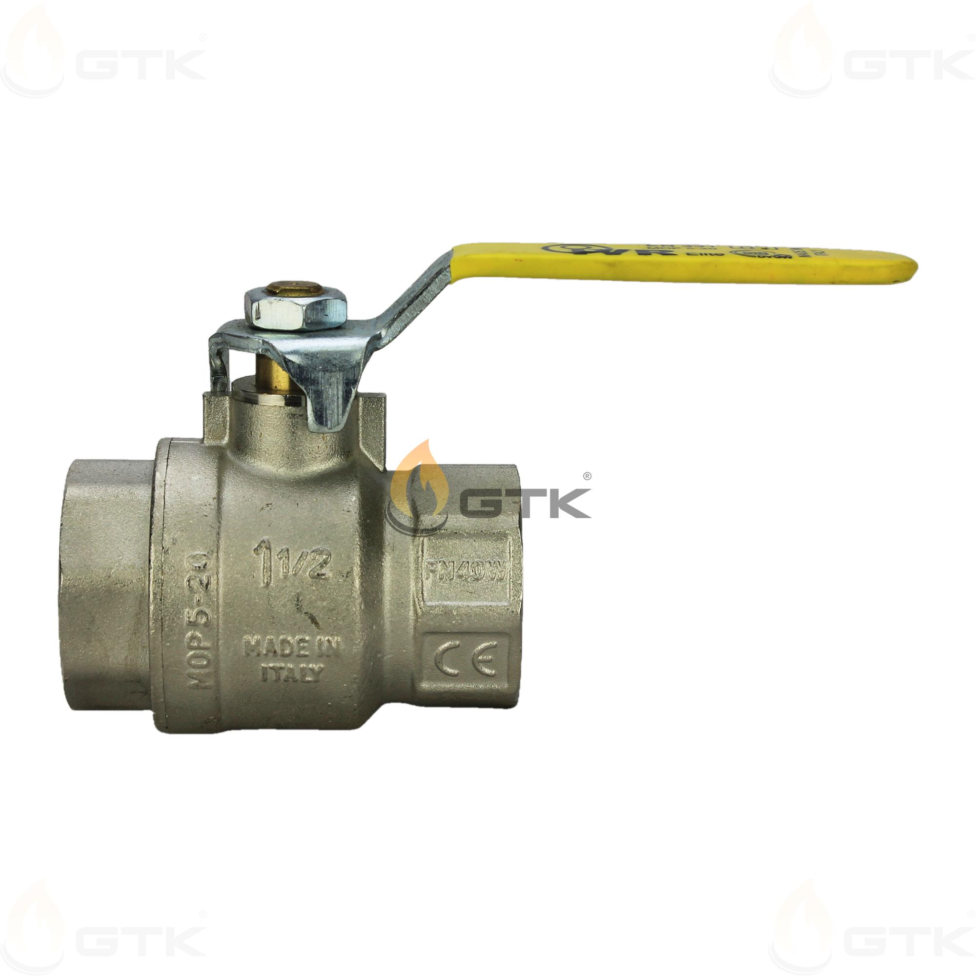 Шаровой латунный кран для газа полнопроходной IVR DN40 PN40