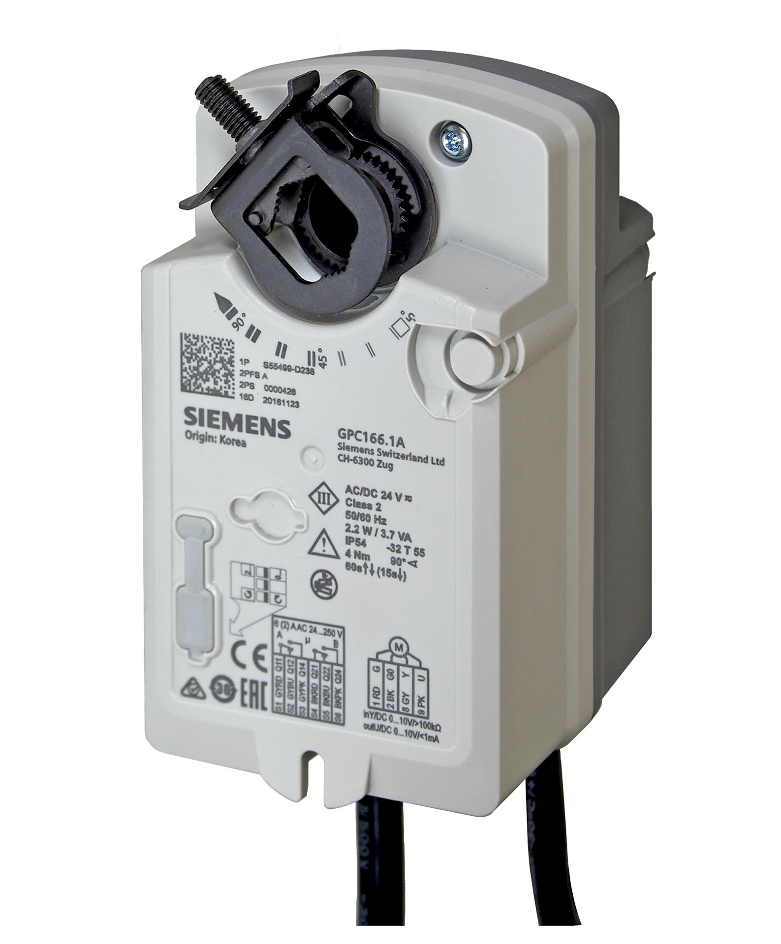Привод воздушной заслонки Siemens GPC321.1A | GPC321.1A, AC 230 В, 4 Н*м, пружинный возврат, 2P 