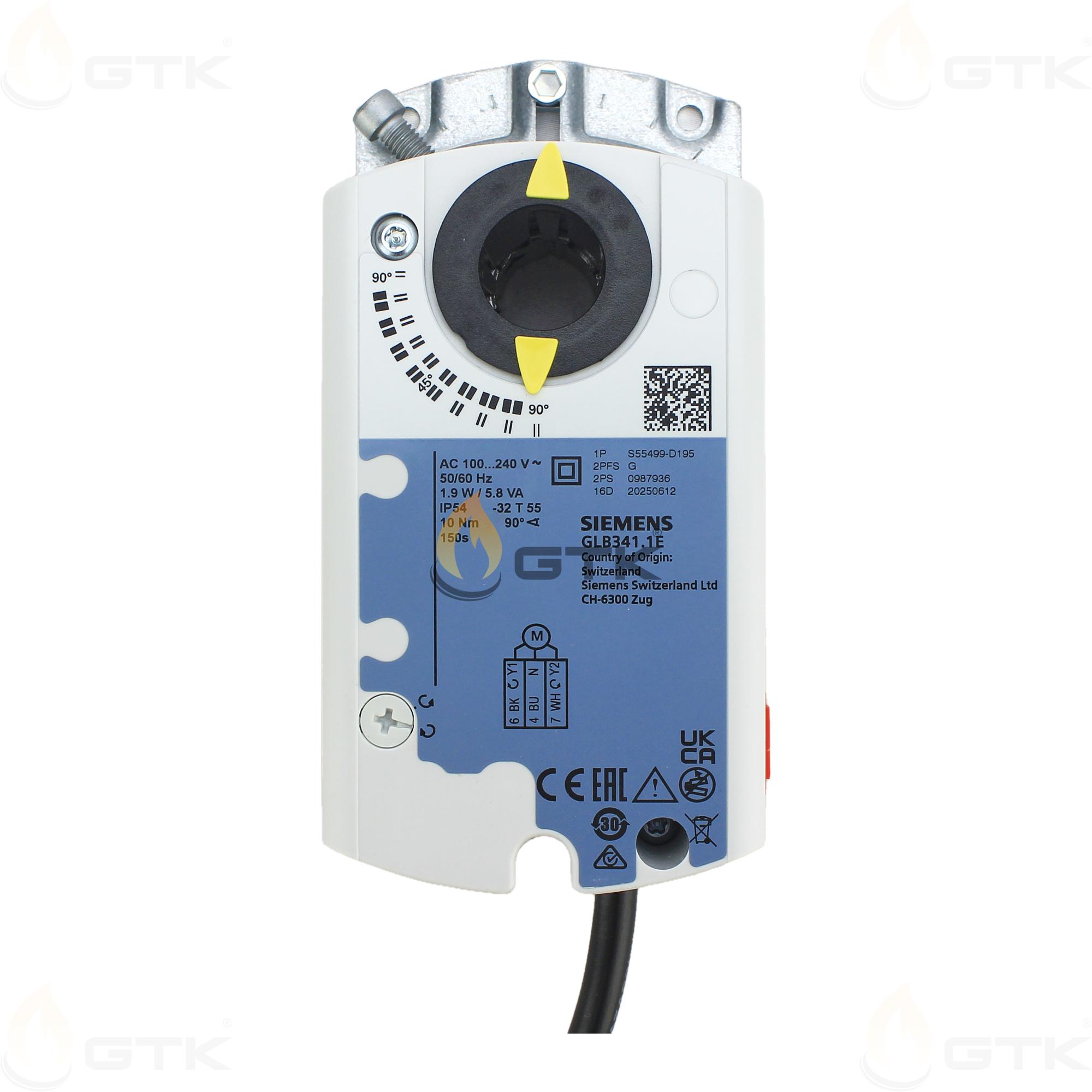 Привод воздушной заслонки Siemens GLB341.1E, S55499-D195