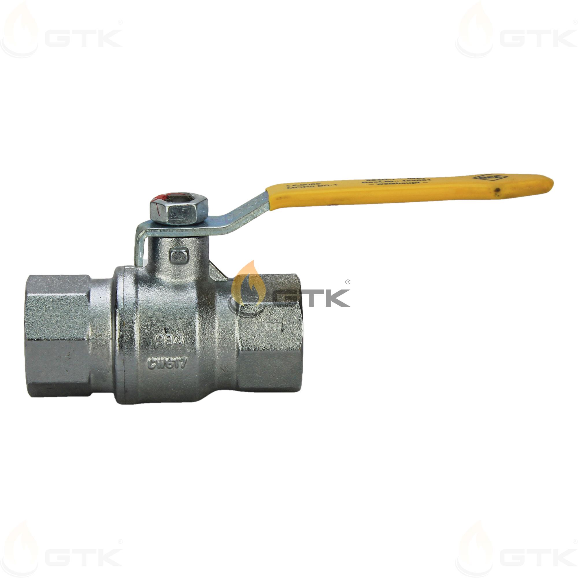 Кран шаровой для жидкого топлива EL и газа Weishaupt Rp 1 PN 40/MOP5, 454661