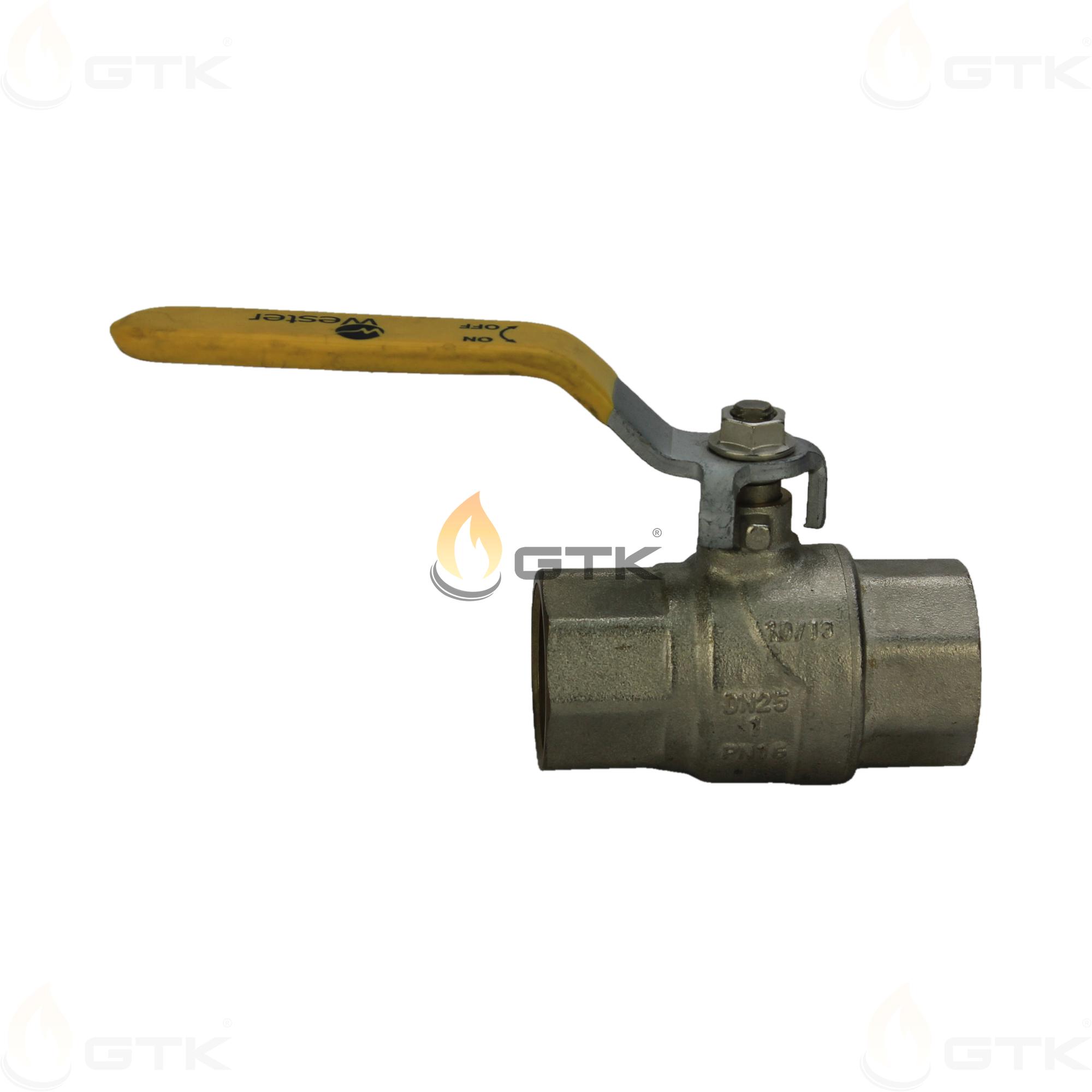 Шаровой латунный кран для газа Wester DN25 PN16