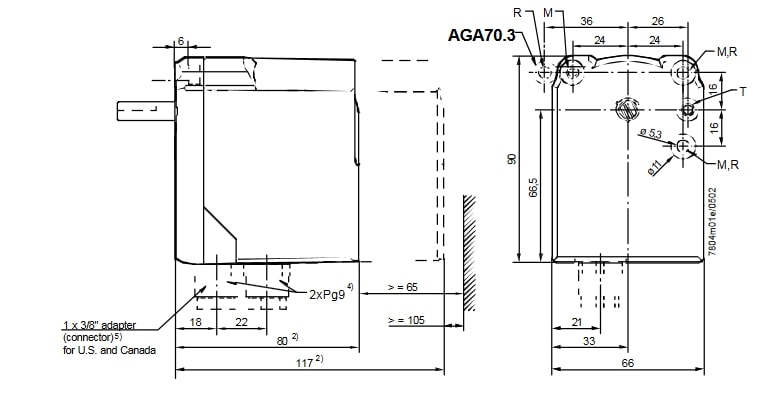 Схемы для Сервопривод воздушной заслонки Siemens SQN70.224A20 | BPZ:SQN70.224A20