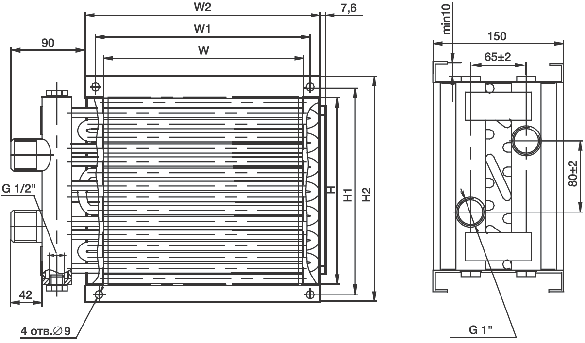 Схемы для Водяной нагреватель Shuft WHC 300*300-2 | НС-0006993